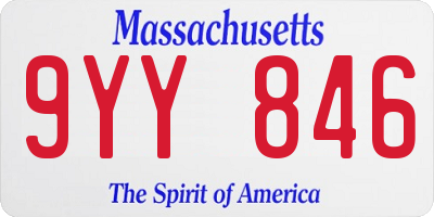 MA license plate 9YY846