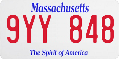 MA license plate 9YY848