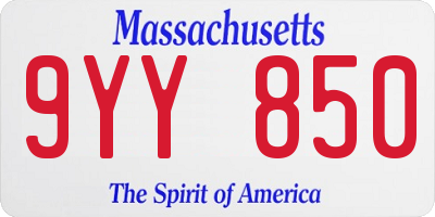 MA license plate 9YY850