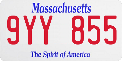 MA license plate 9YY855