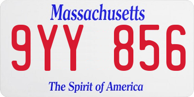MA license plate 9YY856