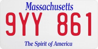 MA license plate 9YY861