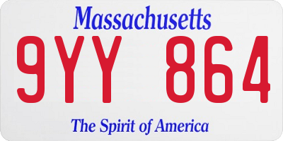 MA license plate 9YY864