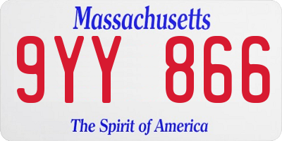 MA license plate 9YY866