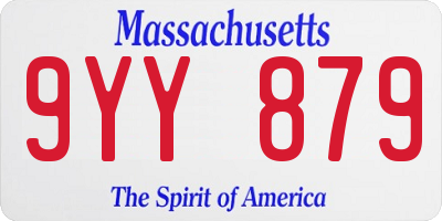 MA license plate 9YY879