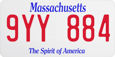 MA license plate 9YY884