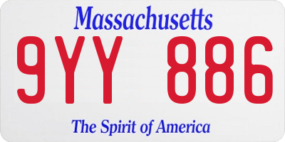 MA license plate 9YY886