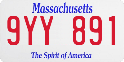 MA license plate 9YY891