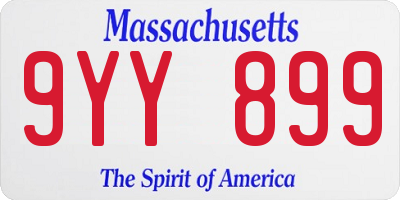 MA license plate 9YY899
