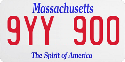 MA license plate 9YY900