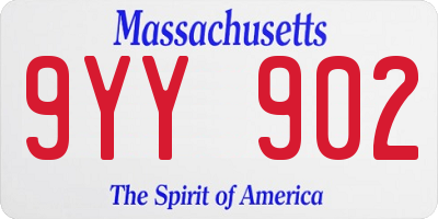 MA license plate 9YY902