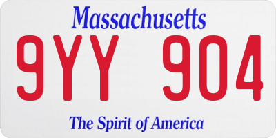 MA license plate 9YY904
