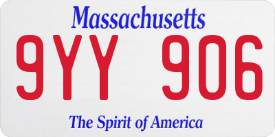MA license plate 9YY906