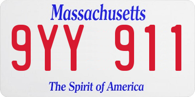 MA license plate 9YY911