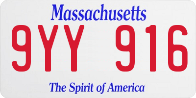 MA license plate 9YY916