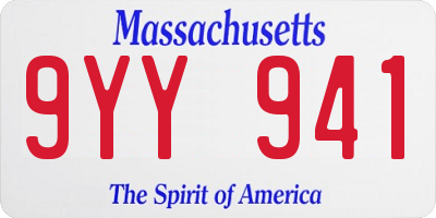 MA license plate 9YY941