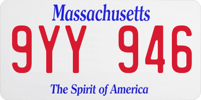 MA license plate 9YY946