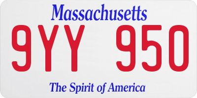 MA license plate 9YY950