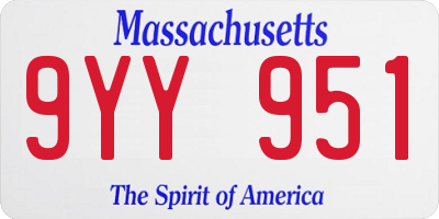 MA license plate 9YY951