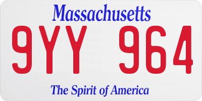 MA license plate 9YY964