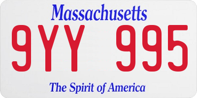 MA license plate 9YY995