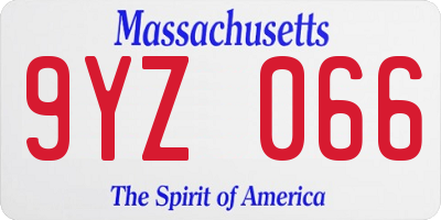 MA license plate 9YZ066