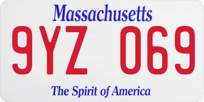 MA license plate 9YZ069