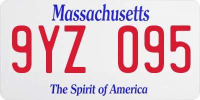 MA license plate 9YZ095