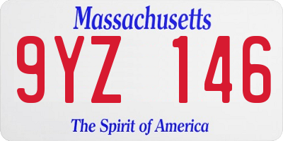 MA license plate 9YZ146