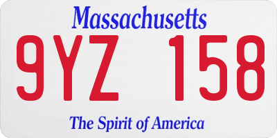 MA license plate 9YZ158