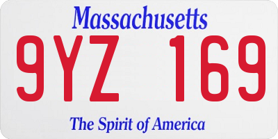 MA license plate 9YZ169