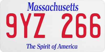 MA license plate 9YZ266
