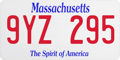 MA license plate 9YZ295