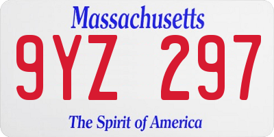 MA license plate 9YZ297