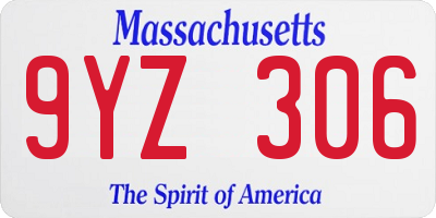 MA license plate 9YZ306