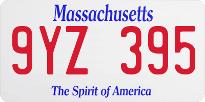 MA license plate 9YZ395