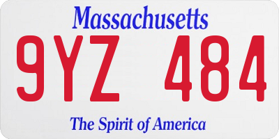 MA license plate 9YZ484
