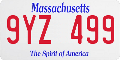 MA license plate 9YZ499