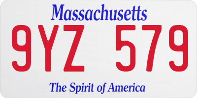 MA license plate 9YZ579