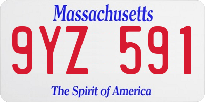 MA license plate 9YZ591
