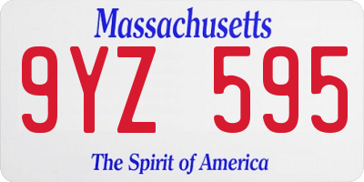 MA license plate 9YZ595