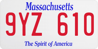 MA license plate 9YZ610