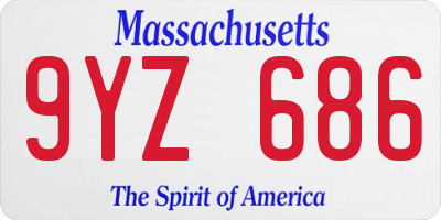 MA license plate 9YZ686