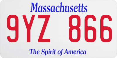 MA license plate 9YZ866