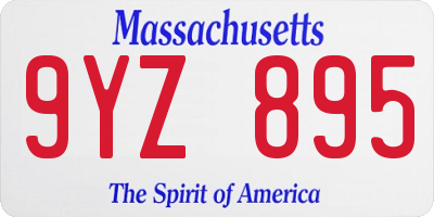MA license plate 9YZ895