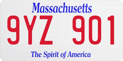 MA license plate 9YZ901