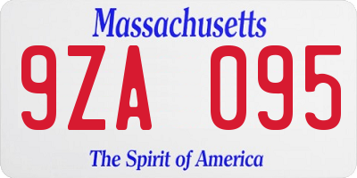 MA license plate 9ZA095