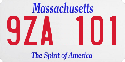 MA license plate 9ZA101