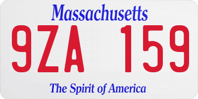 MA license plate 9ZA159