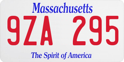 MA license plate 9ZA295